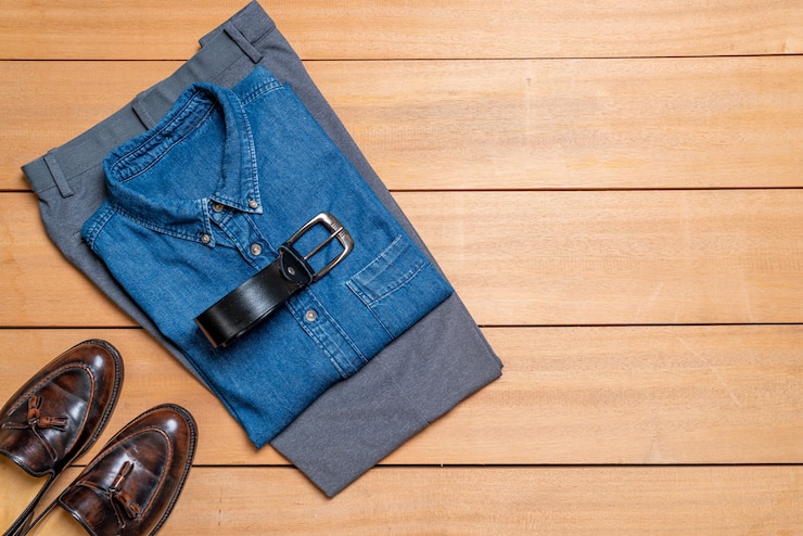 Photo beautiful casual men fashion and clothes set