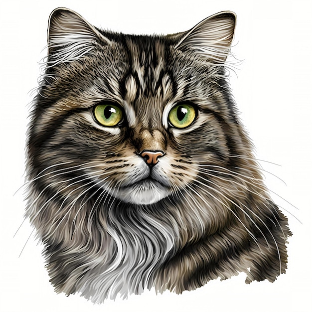 Beautiful Cat Head Portrait Clipart