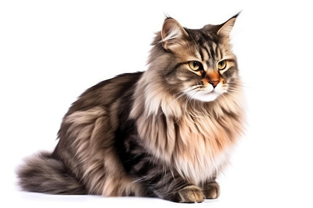 Beautiful cat isolated on white background AI generated