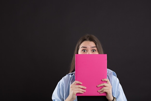 Beautiful caucasian girl with book 