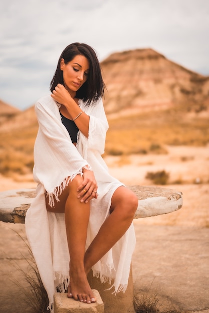 Beautiful caucasian woman posing outdoor