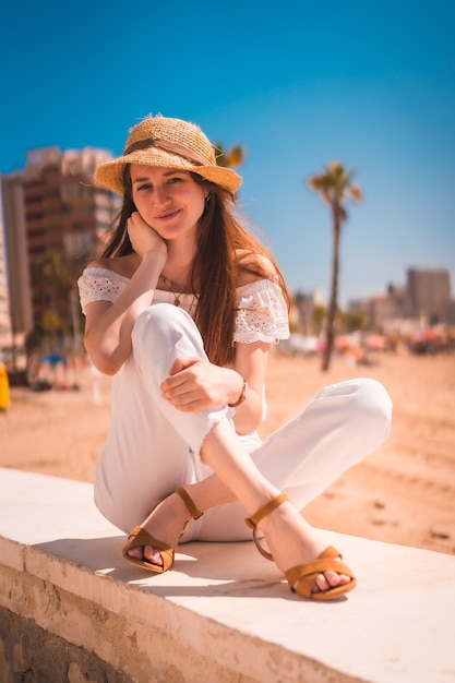 Beautiful caucasian woman posing outdoor