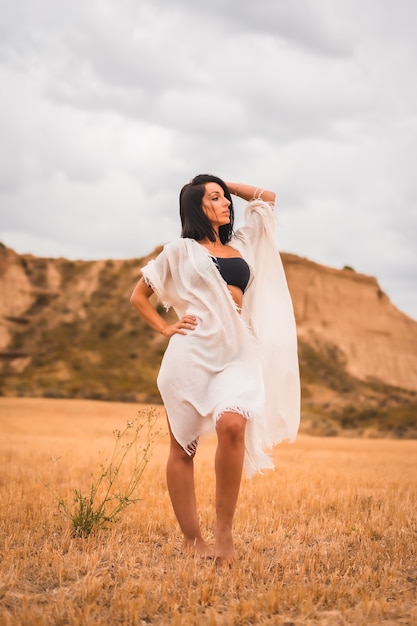 Beautiful caucasian woman posing outdoor