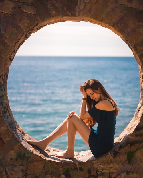 Beautiful caucasian woman posing outdoor