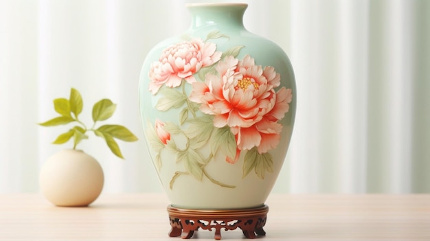 beautiful ceramic vase with a bouquet of colorful flowers