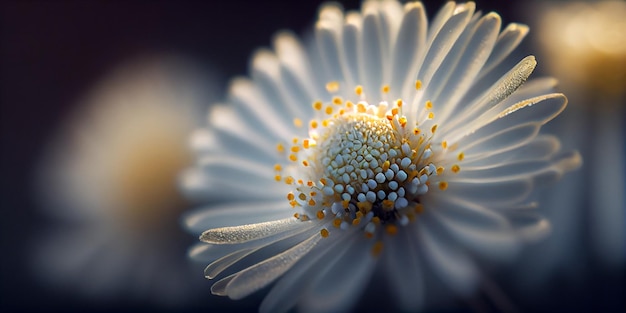 Beautiful chamomile flowers in meadow Spring or summer nature scene with blooming daisy panorama AI Generated