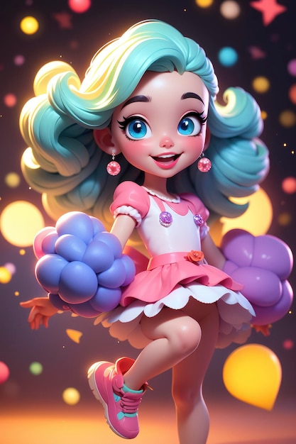 Beautiful Charming Cartoon Girl