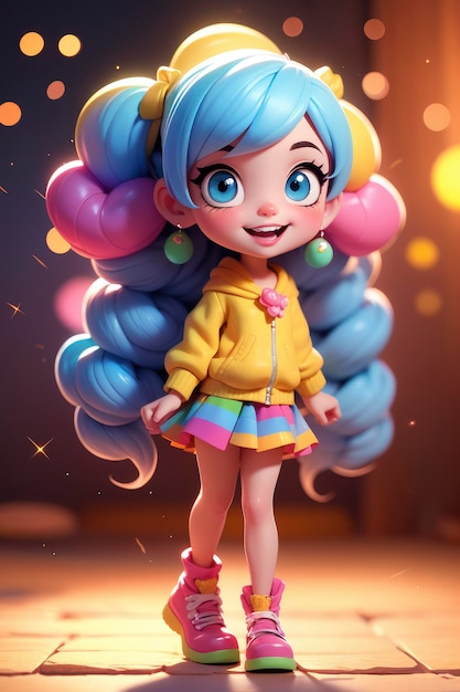 Beautiful Charming Cartoon Girl