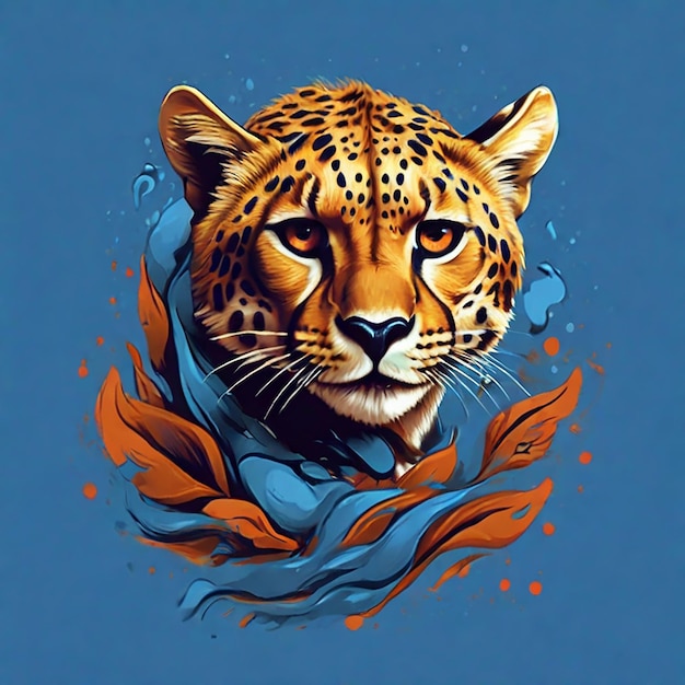 Красивый гепард tshart Красивая цветная иллюстрация изображение Ай генерирует искусство