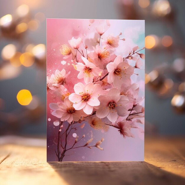 Photo beautiful cherry blossom flowers on abstract bokeh background