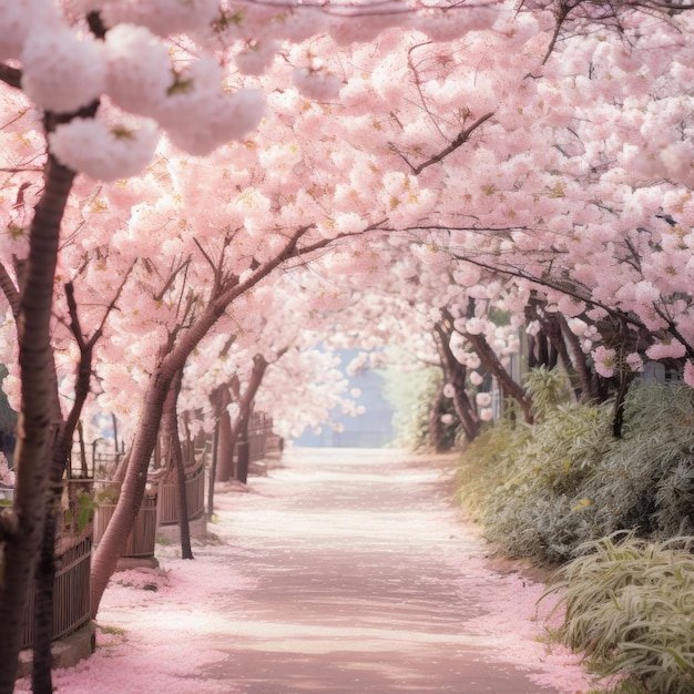 사진 아름다운 벚꽃 정원