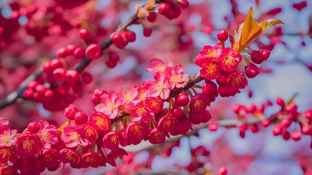 写真 美しい桜の花 サキュラ 春の青い空の上