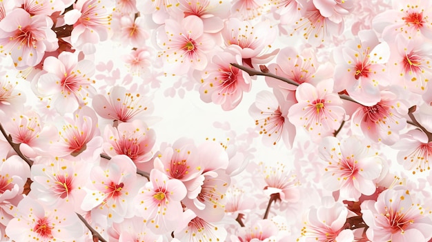 Красивое вишневое дерево с нежными розовыми цветами Мягкий фокус размытый фон