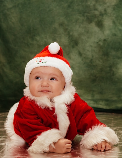 Beautiful  child christmas holiday red baby