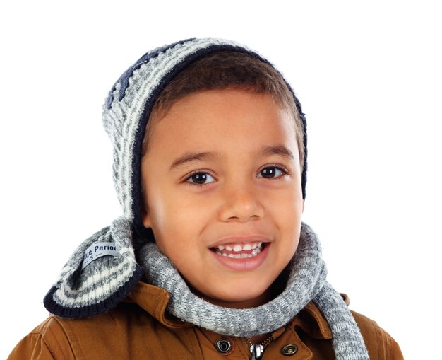 Beautiful child with wool scarf 