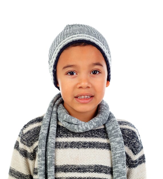 Beautiful child with wool scarf 