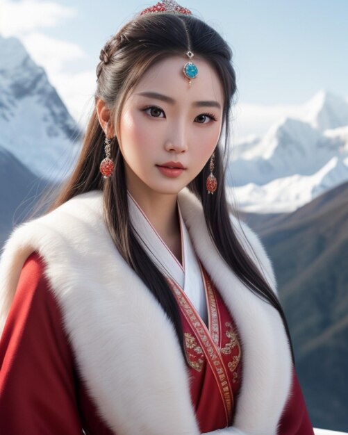 Beautiful chinese girl potrait wuxia girl