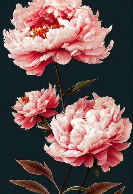 Photo beautiful chinese peony flowers