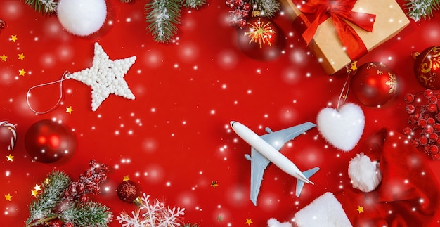 Beautiful christmas background. Travel concept. Selective focus Holiday