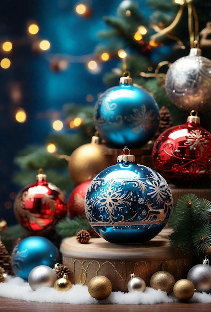 Premium AI Image | beautiful christmas balls background generative ai