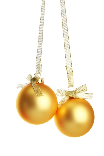 Beautiful christmas balls, isolated on white