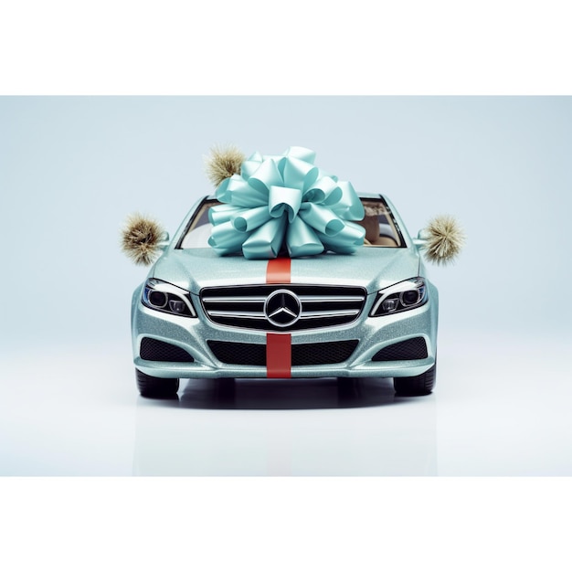 Beautiful Christmas Car White Background