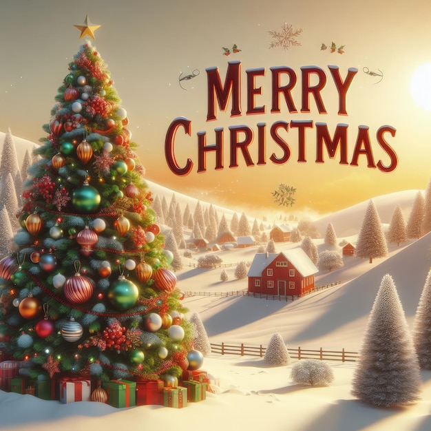 Beautiful christmas composition congratulating the christmas season