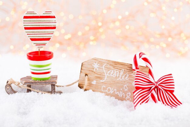 Beautiful Christmas decoration on bokeh lights