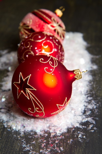 Beautiful christmas decoration on wood