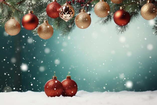 Photo beautiful christmas decorations background christmas ball christmas tree decorations wallpaper