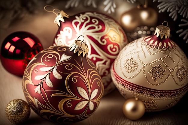 Beautiful Christmas decorations and background holiday restricted attention