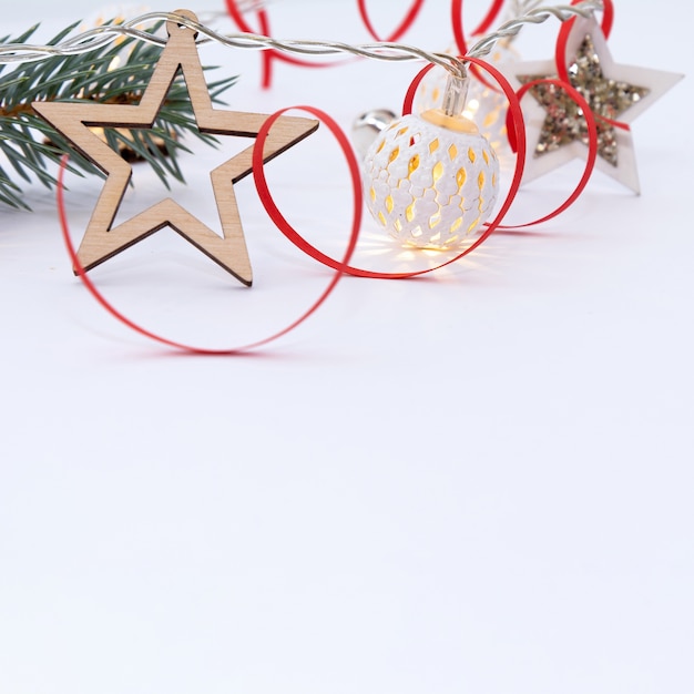 Beautiful Christmas decorations with fir branches