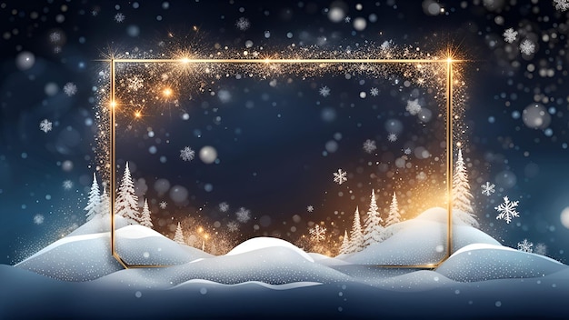 Beautiful christmas frame with winter background