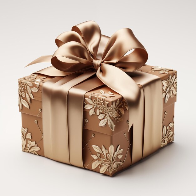 Красивая коробка для рождественских подарков и новогодняя коробка с лентами