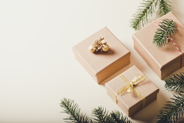 Beautiful Christmas gifts on the table