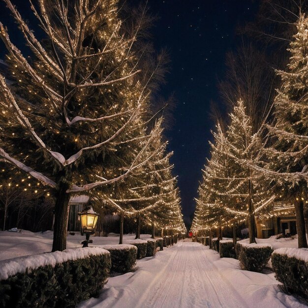 Foto bellissimo paesaggio natalizio