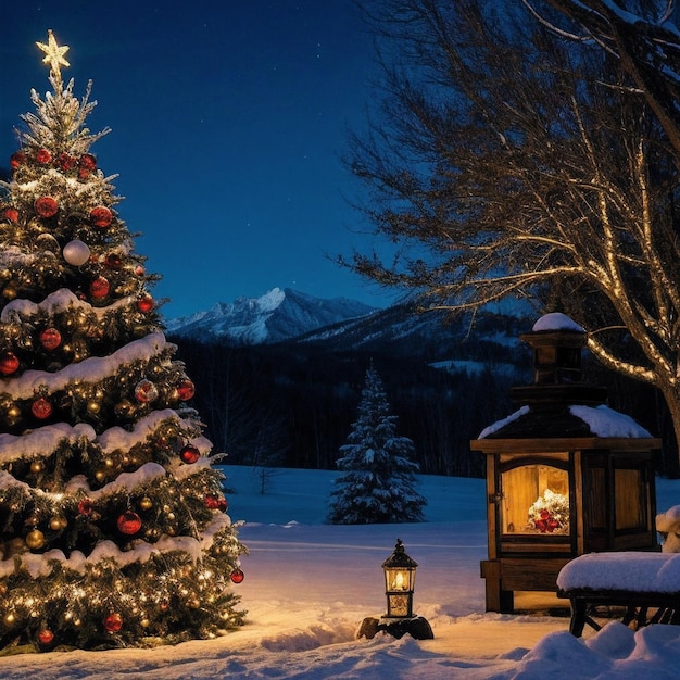 Photo beautiful christmas landscape