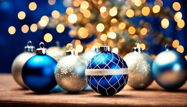 Photo beautiful christmas shiny decor selective focus