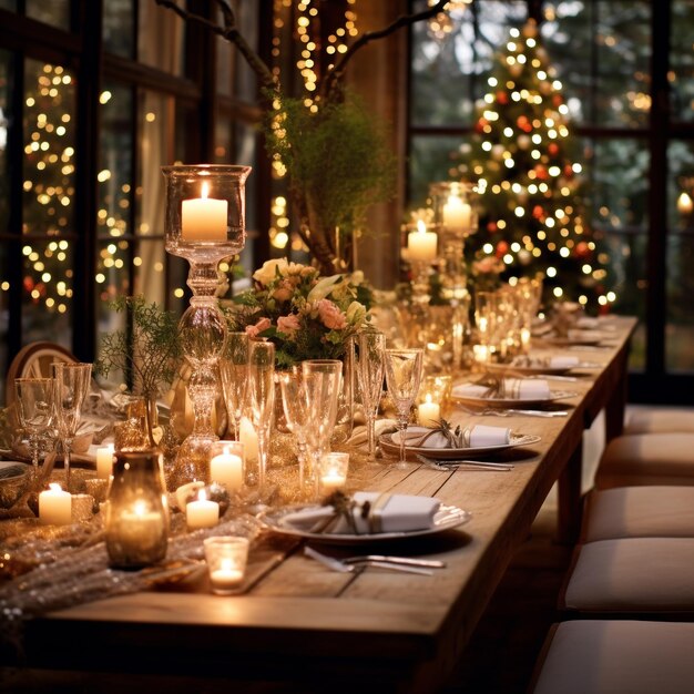 Beautiful christmas table setting