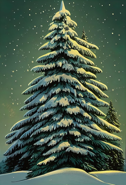 Beautiful Christmas tree for New Year or Christmas Winter holiday 3d illustration