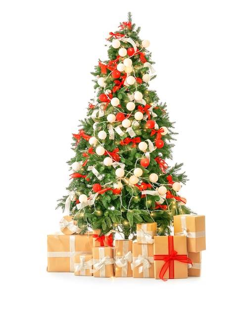 贈り物と美しいクリスマスツリー