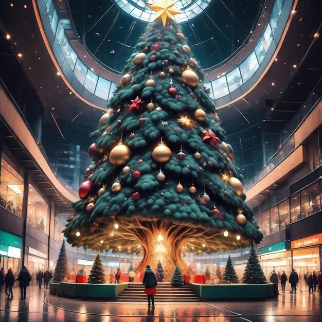 Photo beautiful christmas tree