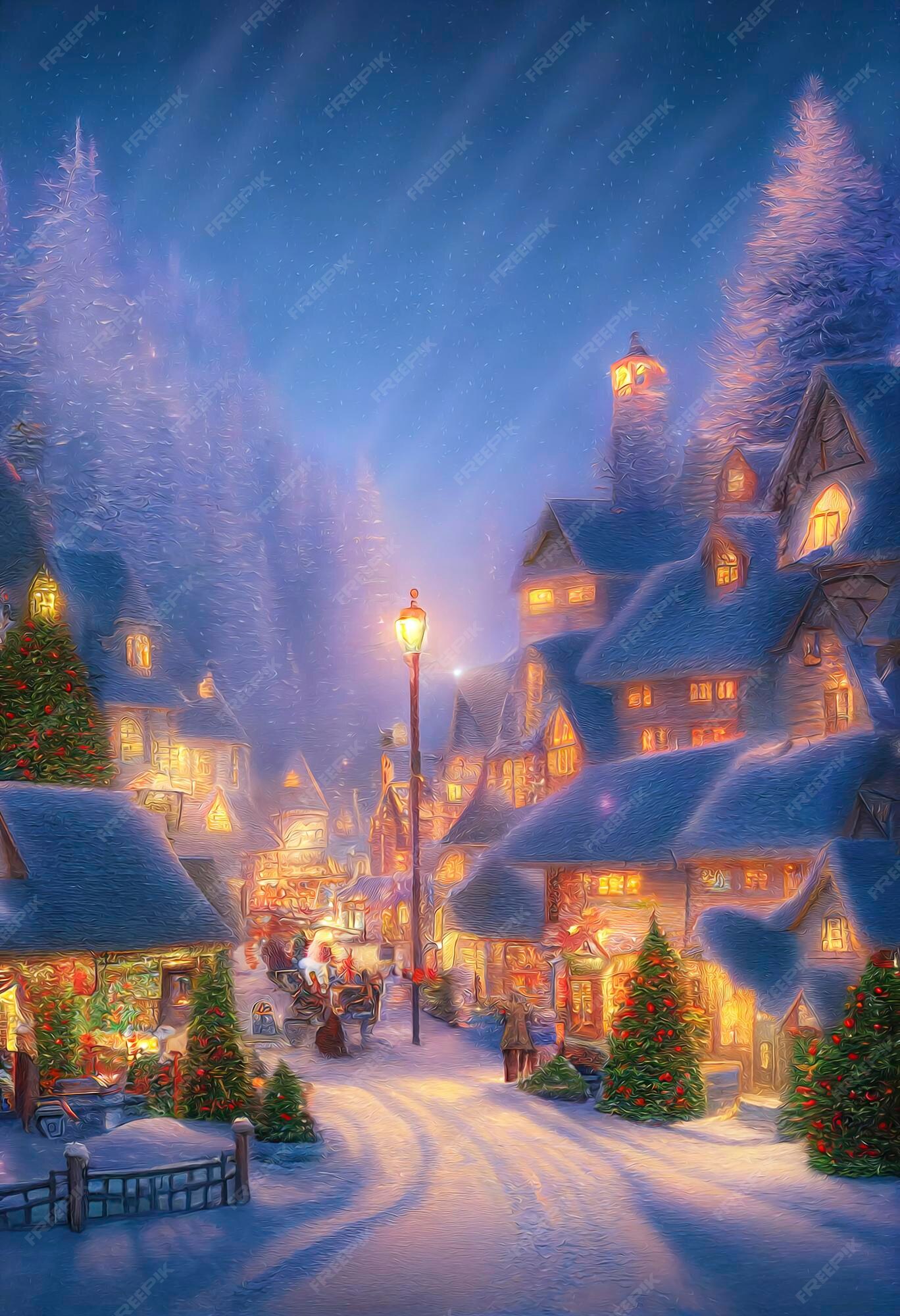 Premium Photo A beautiful christmas village in the mountains winter