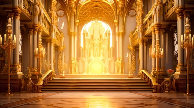 Beautiful church interior with sun rays