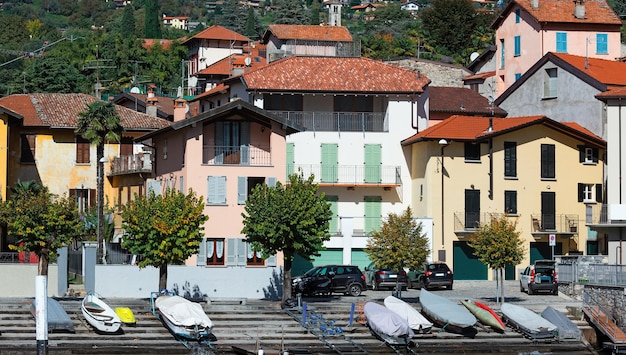 Beautiful city landscape on lake Como Italy