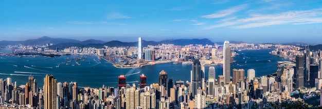 Beautiful city skyline of Hong Kong, China