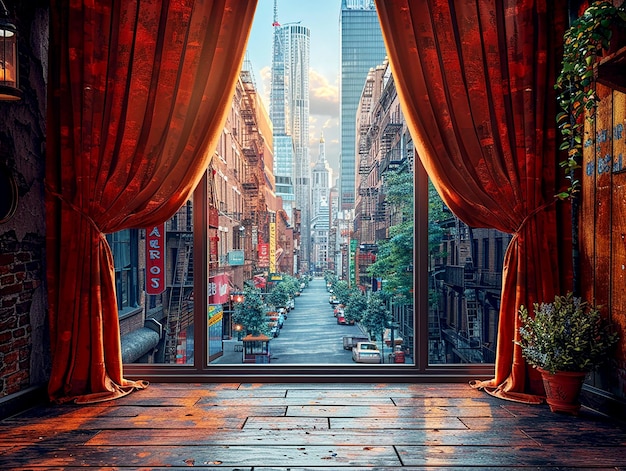 Beautiful city street landscape background