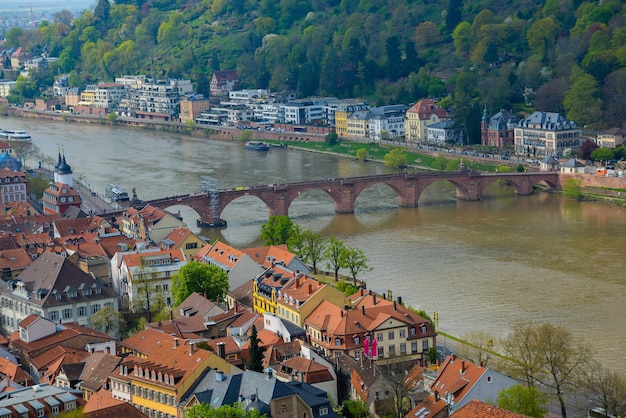 beautiful city view from above nature in summer