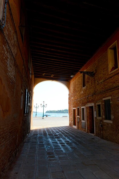 Photo beautiful cityscape of architecture and street view from venice italy