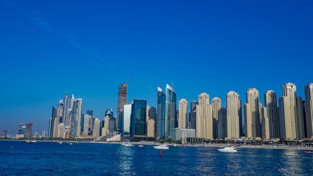 Beautiful cityscape of Dubai and the sea